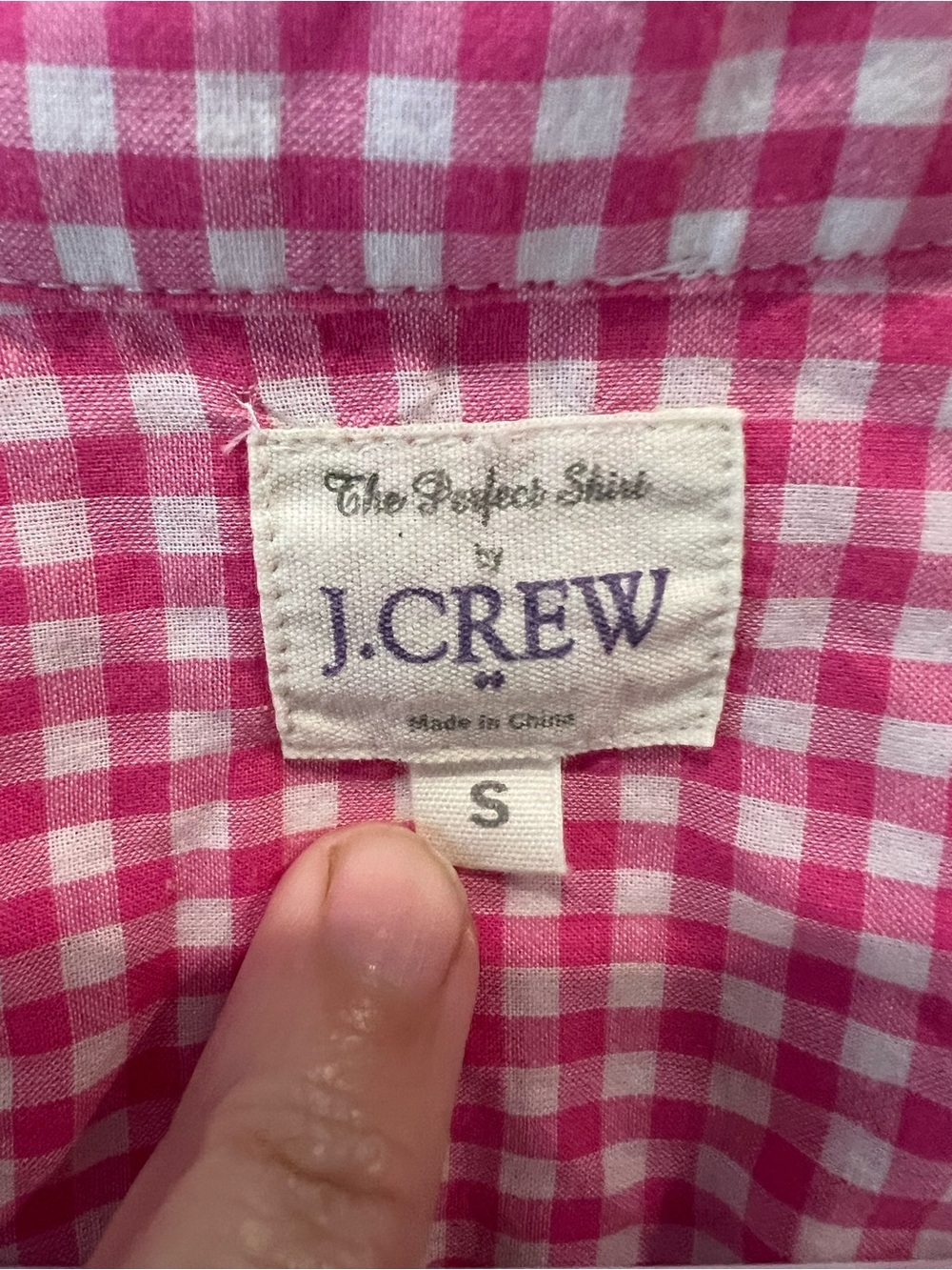 J. Crew Women’s Pink Gingham Button-Down Shirt Size Small 100% Cotton - Picture 2 of 13